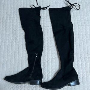 Black knee high boots